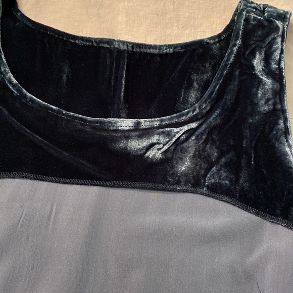 Double D Ranch blue green silk blend velvet sleeveless tank top - Picture 12 of 15